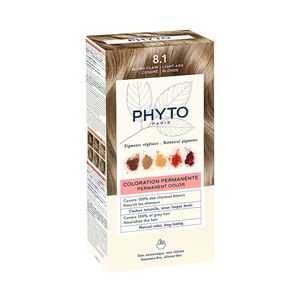 Phytocolor 8.1 Light Ash Blonde / Permanent Color / 1.69 Fl.oz. + 1.69 Fl.Oz. + 0.40 Fl.oz.