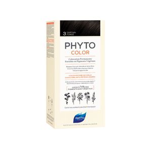 Phytocolor 3 dark brown 50ml + creme revelador 50ml + tratamento 12ml